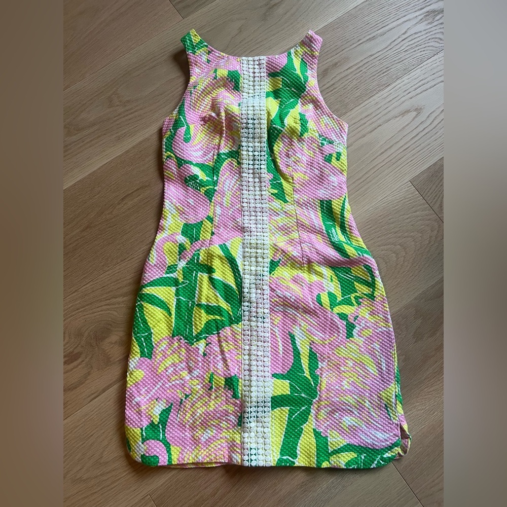 Lilly Pulitzer Pink and Yellow Floral Shift Dress
